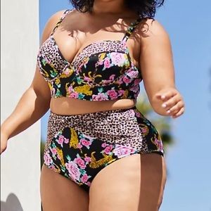 TORRID HIGH-RISE KNOT FRONT SWIM BOTTOM SIZE 0